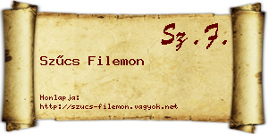 Szűcs Filemon névjegykártya