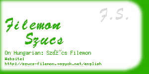 filemon szucs business card